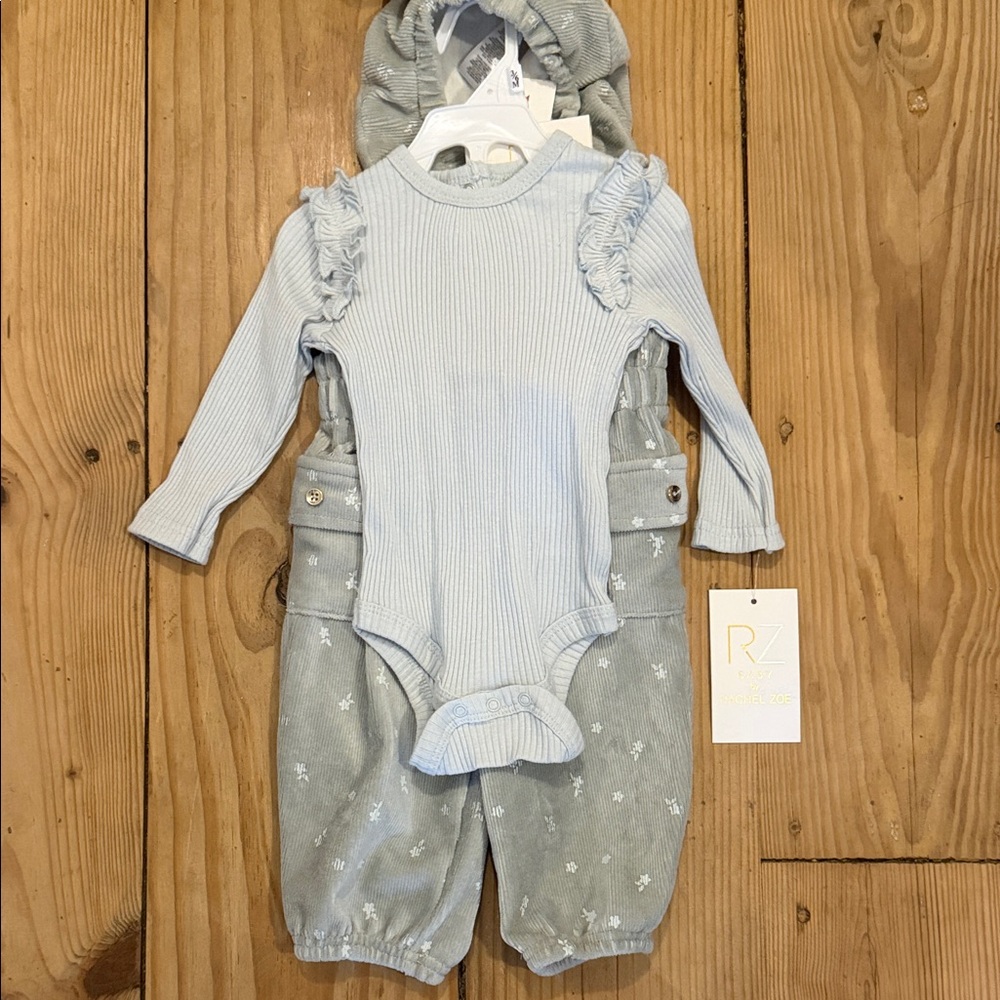 Rachel Zoe Corduroy Baby Pants Set with hat and sunglasses